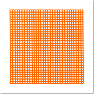 orange mesh grid square lines pattern Posters and Art